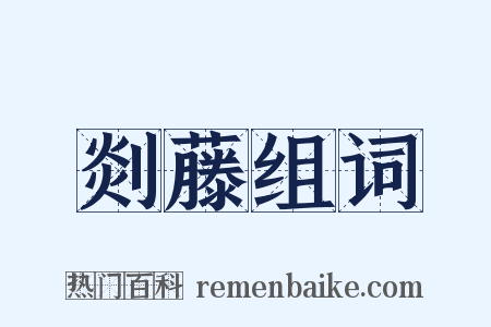 剡藤组词是什么意思的图片